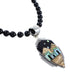 Silver Multicolor Inlay Native American Village Design Necklace Set AX94876